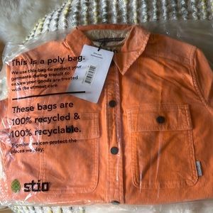 Stio women’s M Saratoga Cord Shirt Cantaloupe. NWT, in the bag